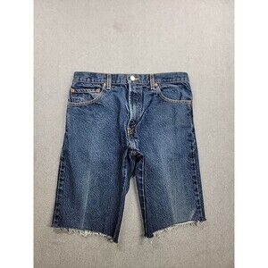 Vintage Levis 517 Denim Shorts‎ Jorts Mens 32x12 High Blue Distressed Cut